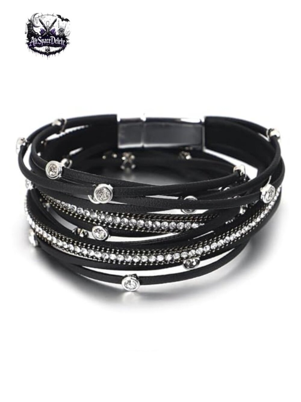 Boho Leather Wrap Multi-Layer Pearl Crystal Bracelet